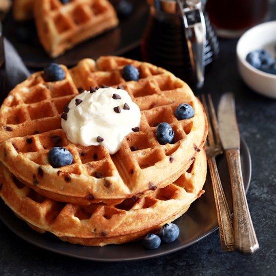 Chocolate Chip Yogurt Waffles