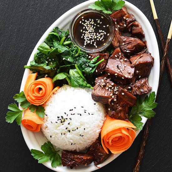 Vegan Teriyaki Jackfruit Bowl