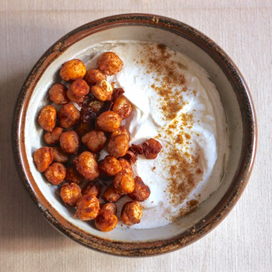 Roasted Chickpeas & Savory Yogurt