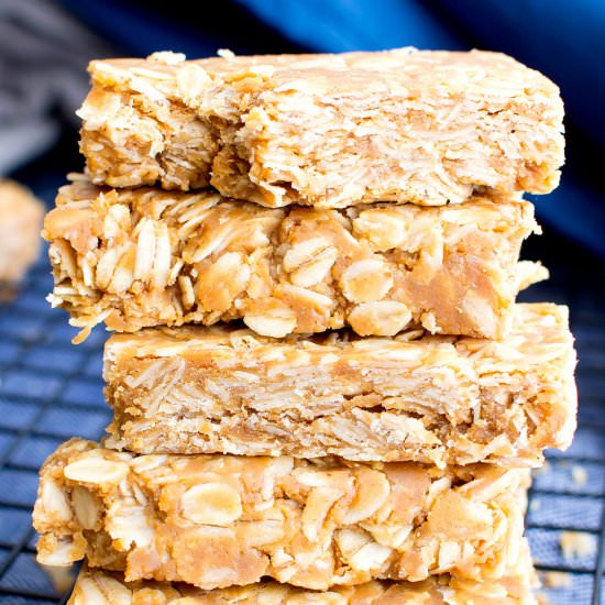 No Bake Peanut Butter Granola Bars