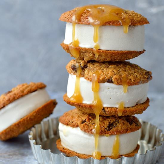 Honey Coconut Ice Cream Sandwiches