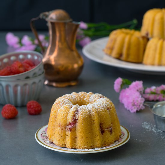 Vegan Raspberry Mini Bundt Cakes