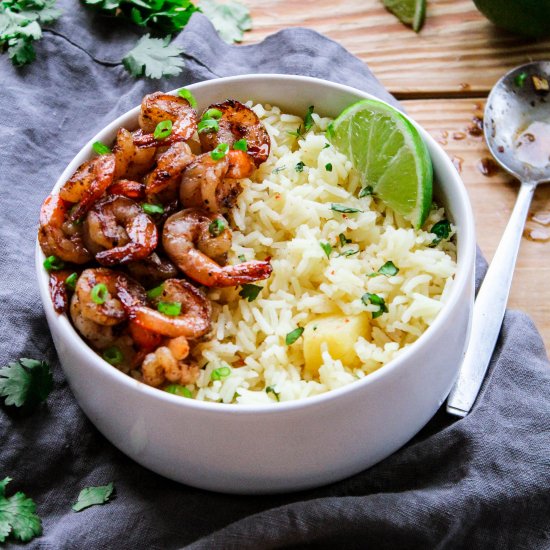 Jerk Shrimp With Pineapple Rice