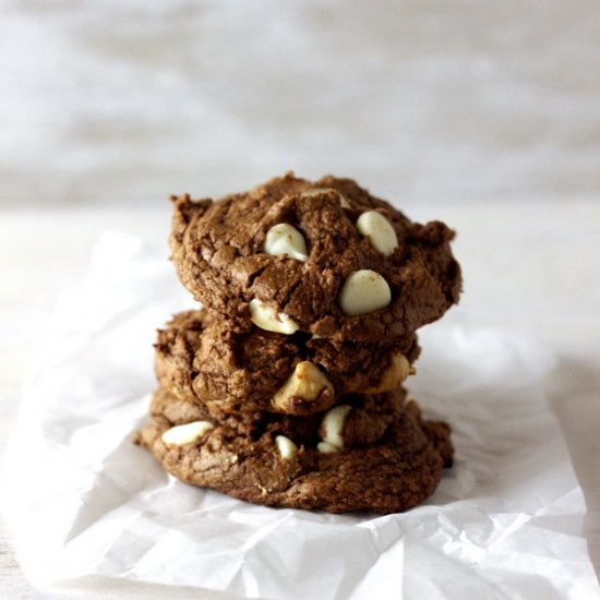 Triple Chocolate Chewy Cookies