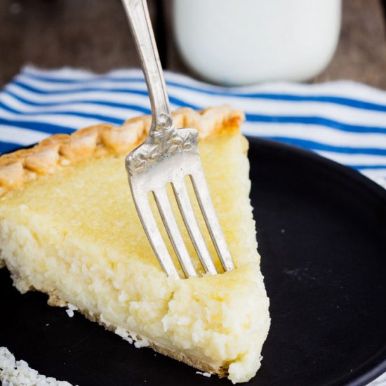 Homemade Coconut Custard Pie