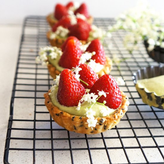 Matcha Black Sesame Tarts