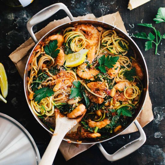 White Bean and Shrimp Linguine