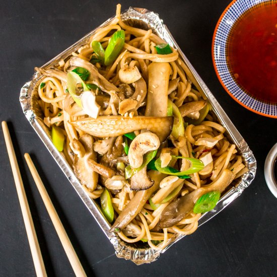 Exotic Mushroom Sweet Chili Noodles