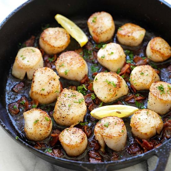 Seared Scallops with Bacon