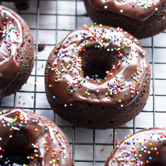 Chocolate Frosted Chocolate Donuts