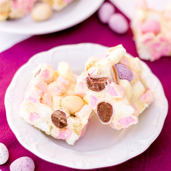 No Bake Mini Egg Rocky Road