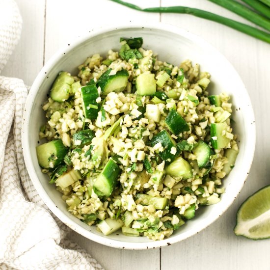 Green Cauliflower Rice Salad