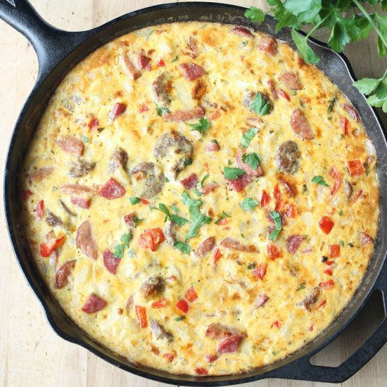 Three Meat Breakfast Skillet