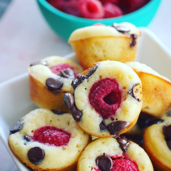 Raspberry Chocolate Pancake Muffins