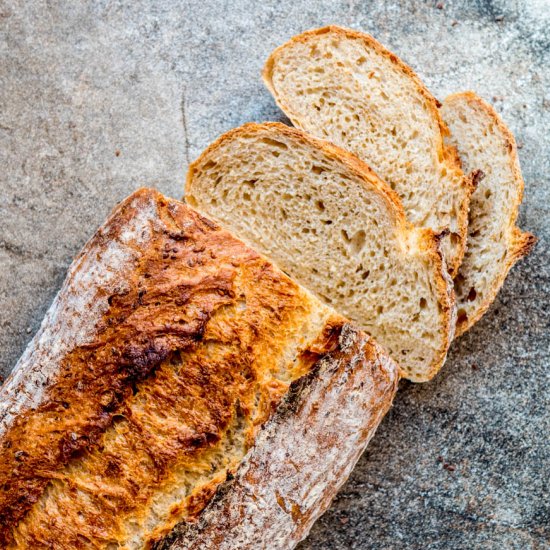 No knead sesame bread