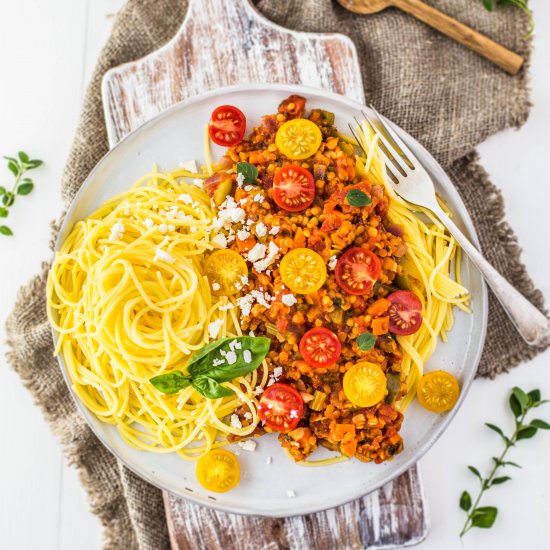 Tomato Vegan Spaghetti Bolognese