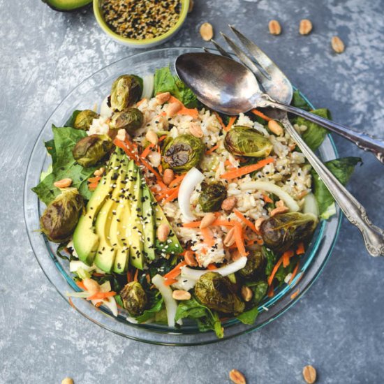 Roasted Brussels Sprouts Rice Salad