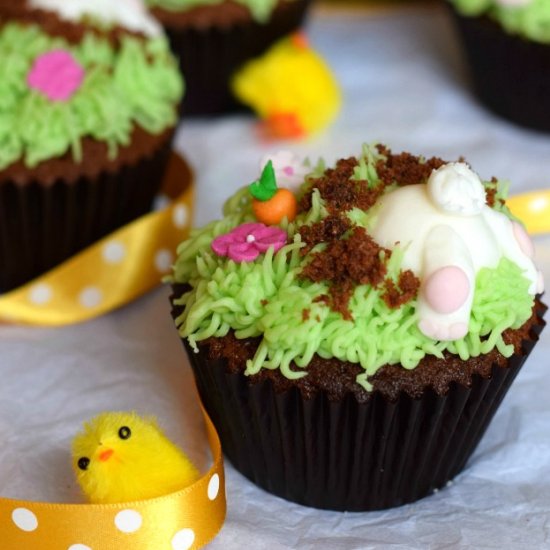 Easter Bunny Butt Cupcakes