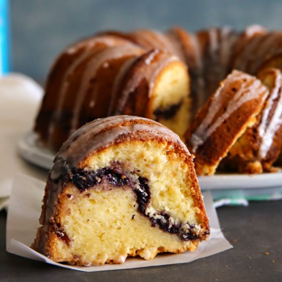 Lemon Blueberry Swirl Bundt Cake