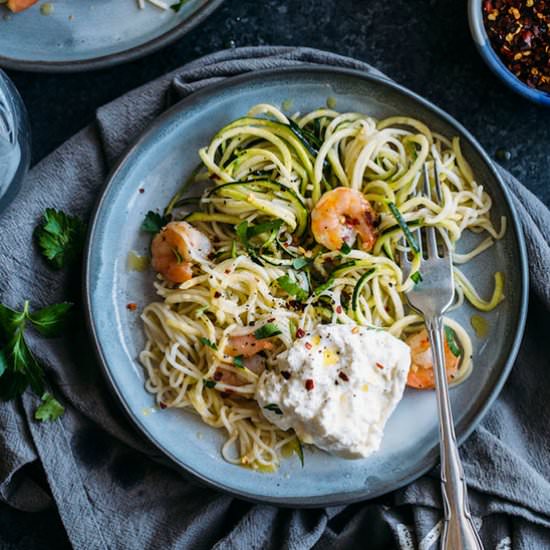 Garlic Zucchini Noodle Pasta