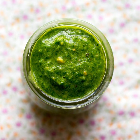 BABY ARUGULA PISTACHIO PESTO SAUCE