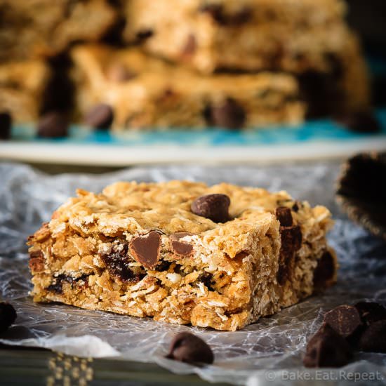 Oatmeal Raisin Chocolate Chip Bars