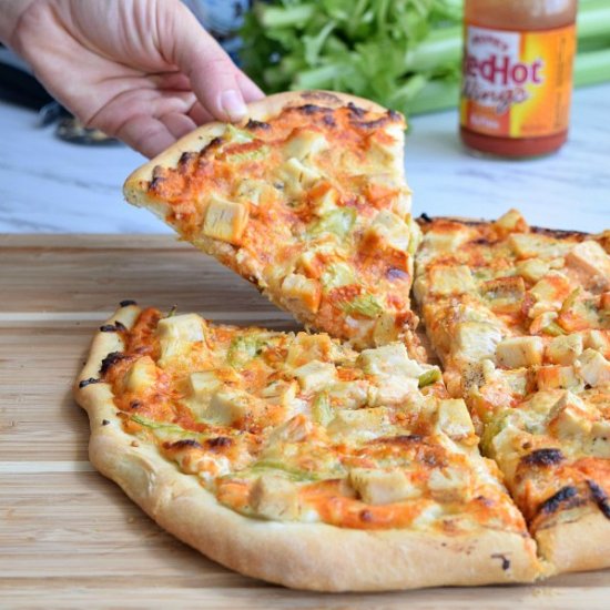 Cheesy Buffalo Chicken Pizza