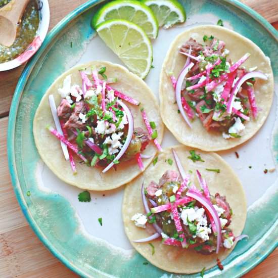 Sous Vide Beef Tongue Tacos