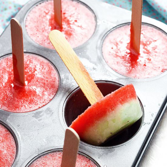 Kiwi Strawberry Fruit Popsicles