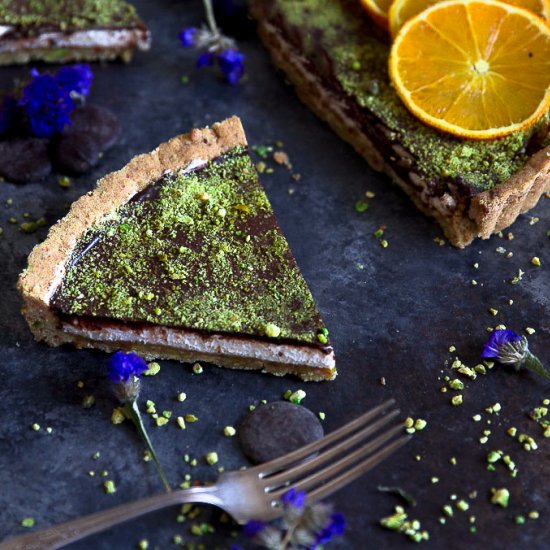 Orange Ricotta Tart Pistachio Crust