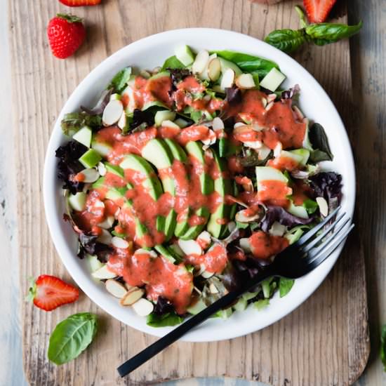 Greens with Berry Herb Dressing