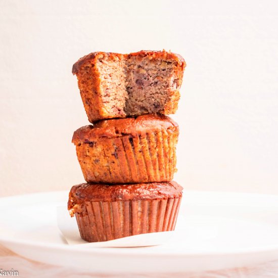 Almond Flour Banana Berry Muffins