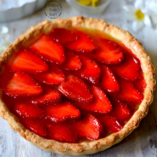 Eggless Strawberry Lemon Curd Tart