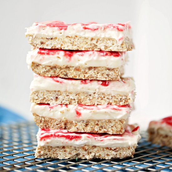 Vegan Raspberry Cheesecake Bars