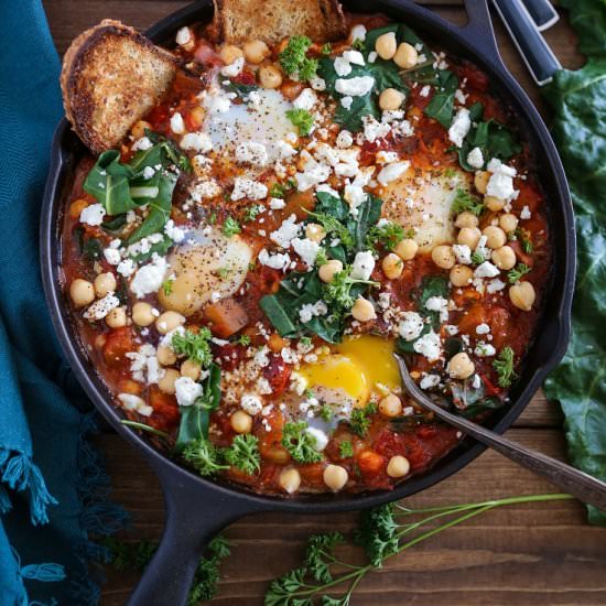 Eggplant, Chickpea, Chard Shakshuka