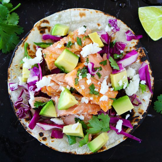 Honey Lime Salmon Tacos