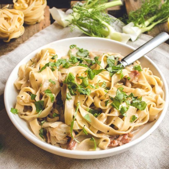 Cream Bacon & Fennel Pasta