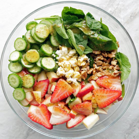 Strawberry Cucumber Spinach Salad