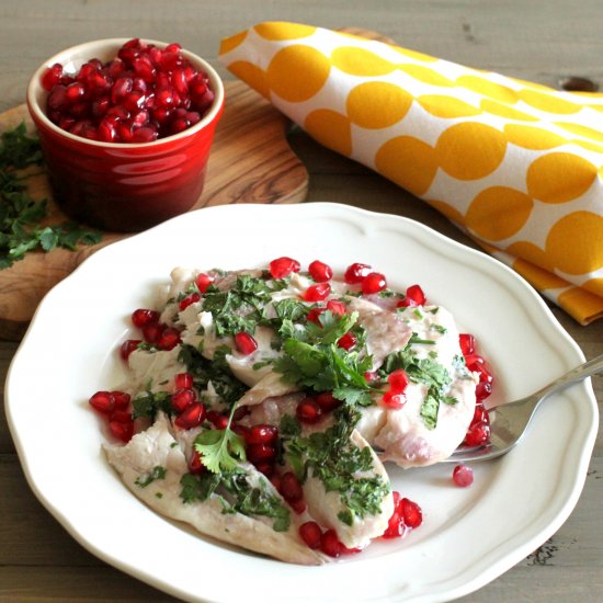 Pomegranate Poached Red Snapper