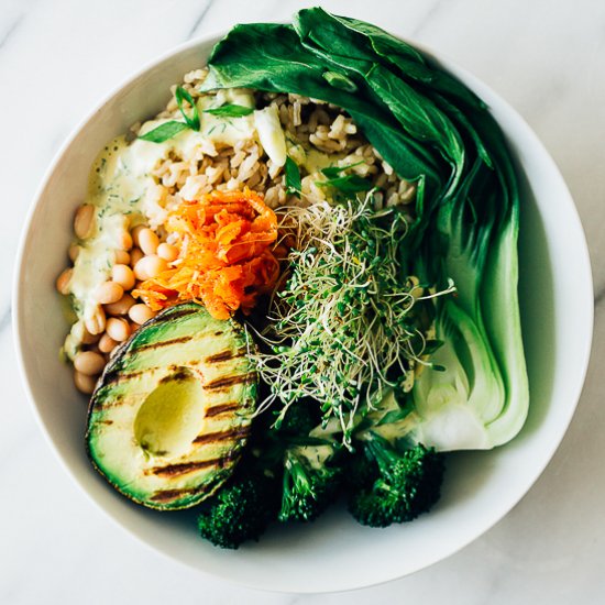 Bean & Rice Bowl w/ Kimchi Hack