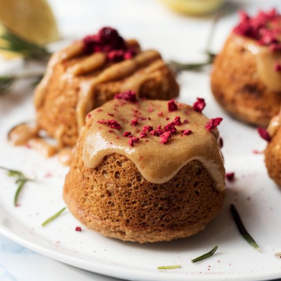 Mini Vegan Lemon Rosemary Cakes