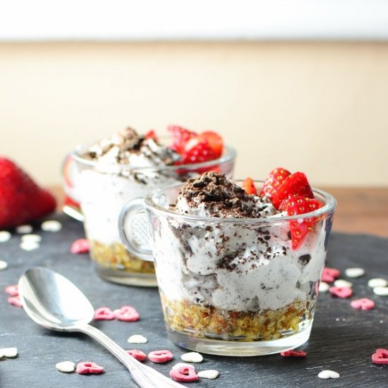 Stracciatella Cheesecake Pots