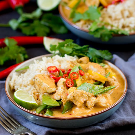 Healthier Red Thai Chicken Curry