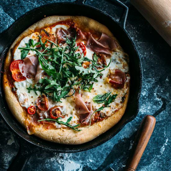 Prosciutto Mozzarella Skillet Pizza