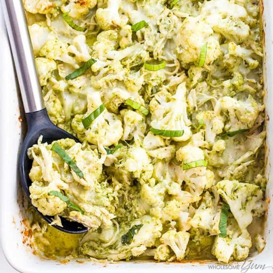 Pesto Chicken Bake With Cauliflower