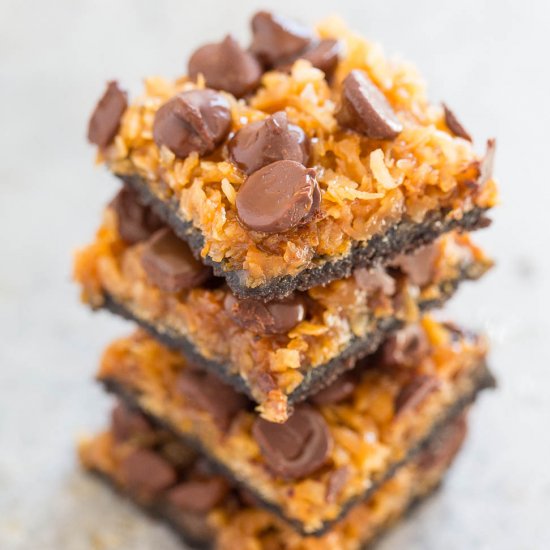 Girl Scout Samoas Cookie Bars