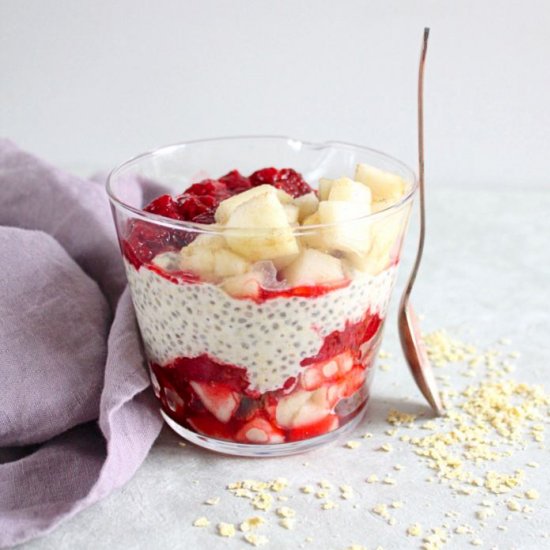 Raspberry Pear Chia Millet Pudding