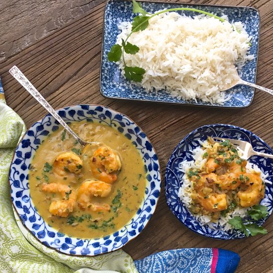 Shrimp Poached in Coconut Milk