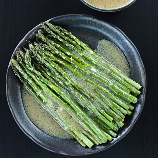 Roast Asparagus and Miso Dressing