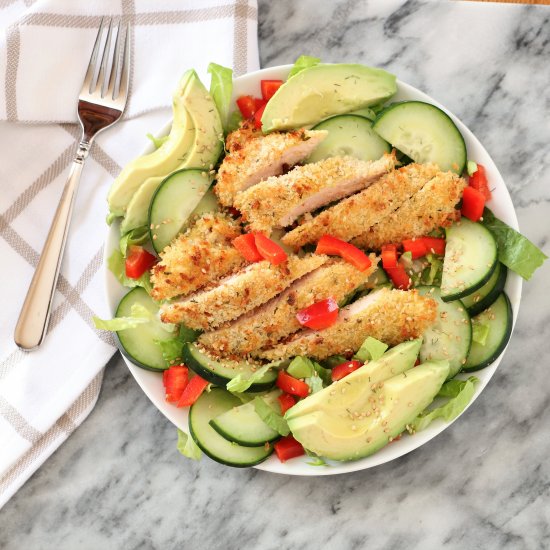 Crispy Baked Chicken Fingers Salad